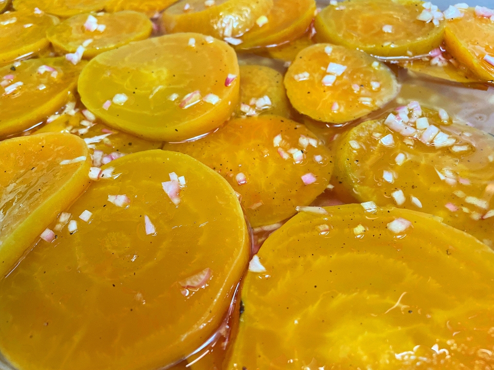 Marinated Golden Beets.