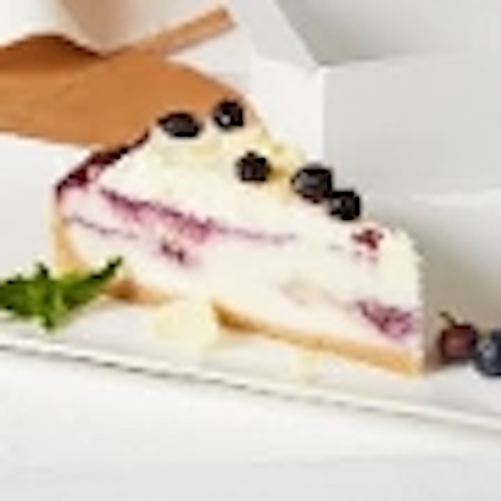 Blueberry Cobbler White Chocolate Cheesecake.