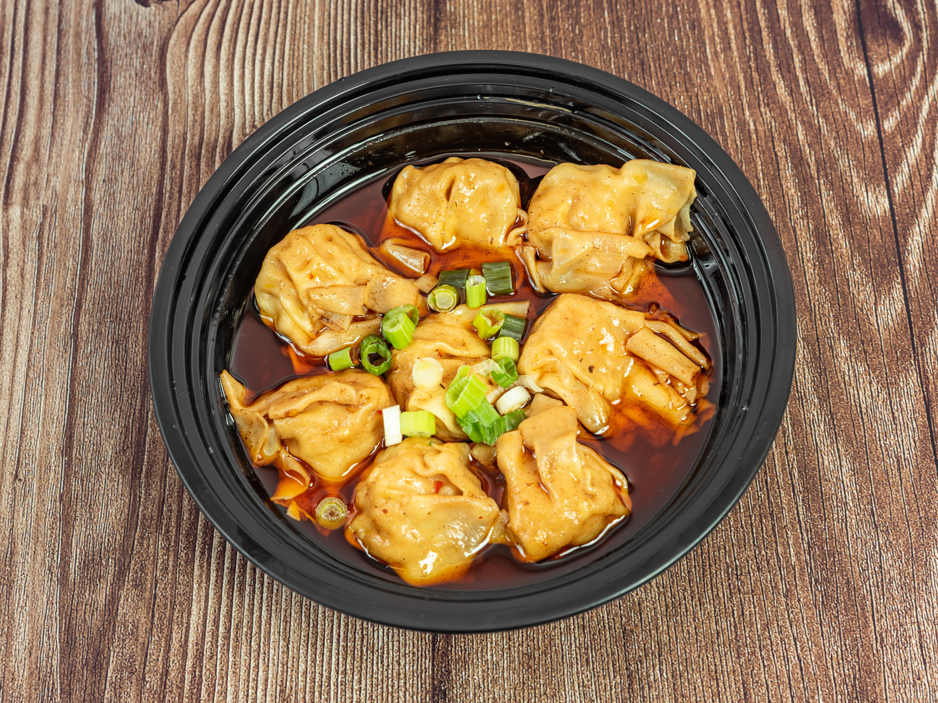 Chicken & Vegetable Dumplings in Chili Oil Soup (8).