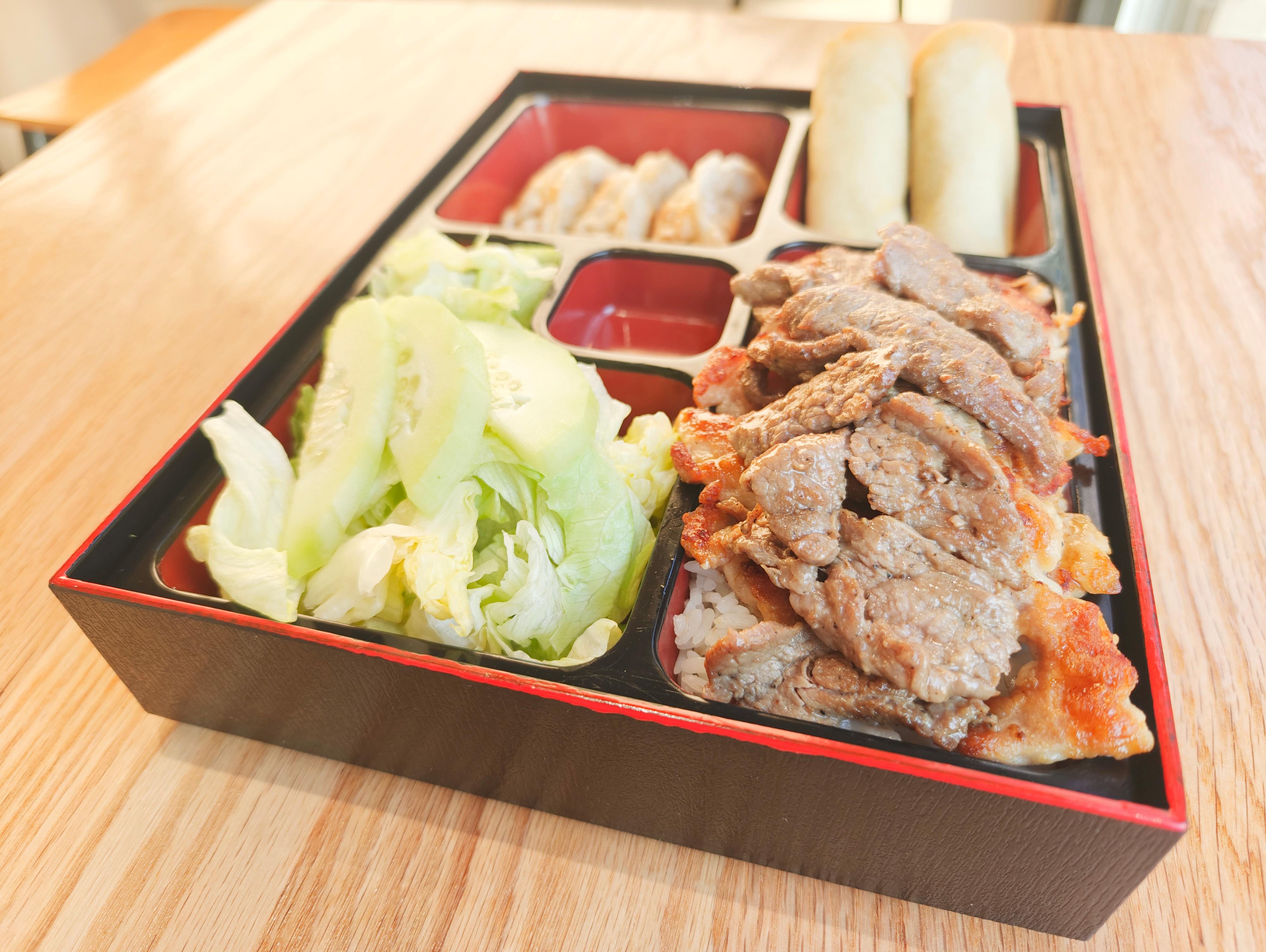 Chicken & Beef Bento.