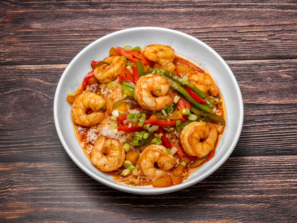 Honey Sriracha Shrimp Bowl.