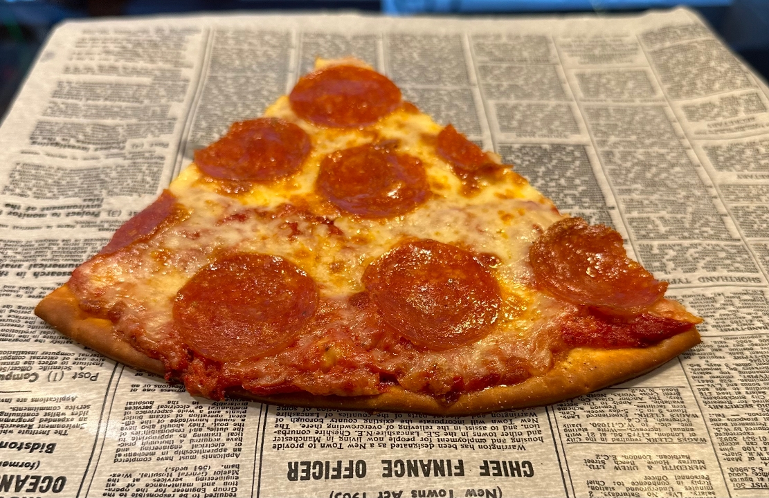 SLICE - Thin Crust Pepperoni Pizza Slice.