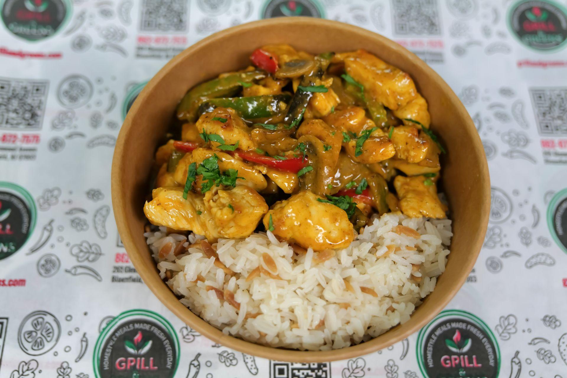 Spicy Curry Chicken with Rice.