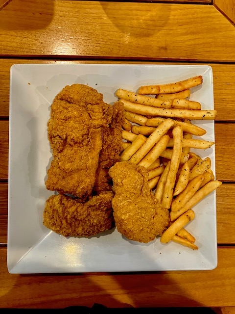 5 Chicken Tenders (5)  & Fries.