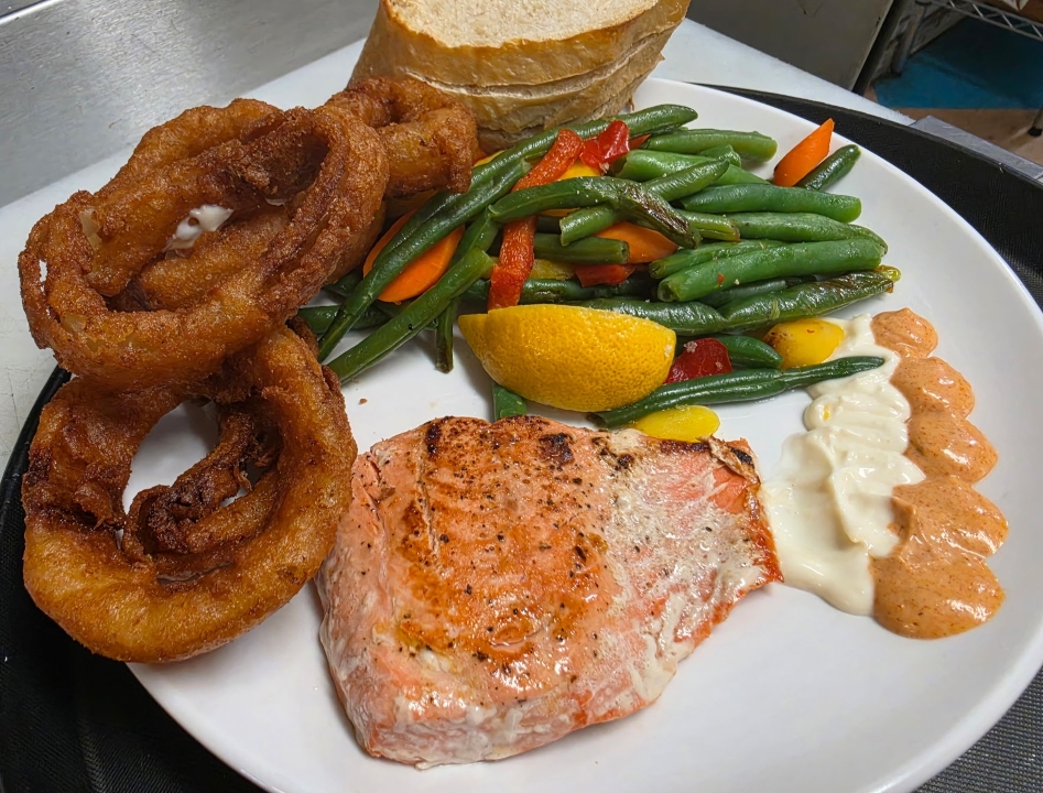Pan Seared Salmon Dinner.