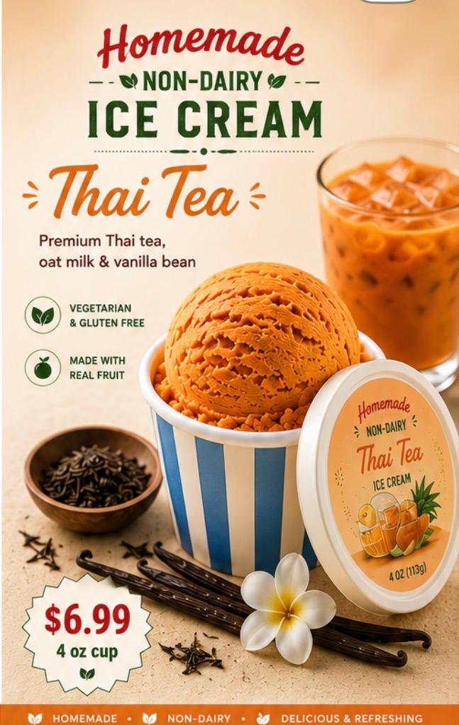 # (Homemade) Thai Tea Ice Cream (4 oz.).