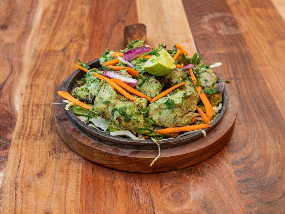 Hariyali Chicken Tikka Kebab.