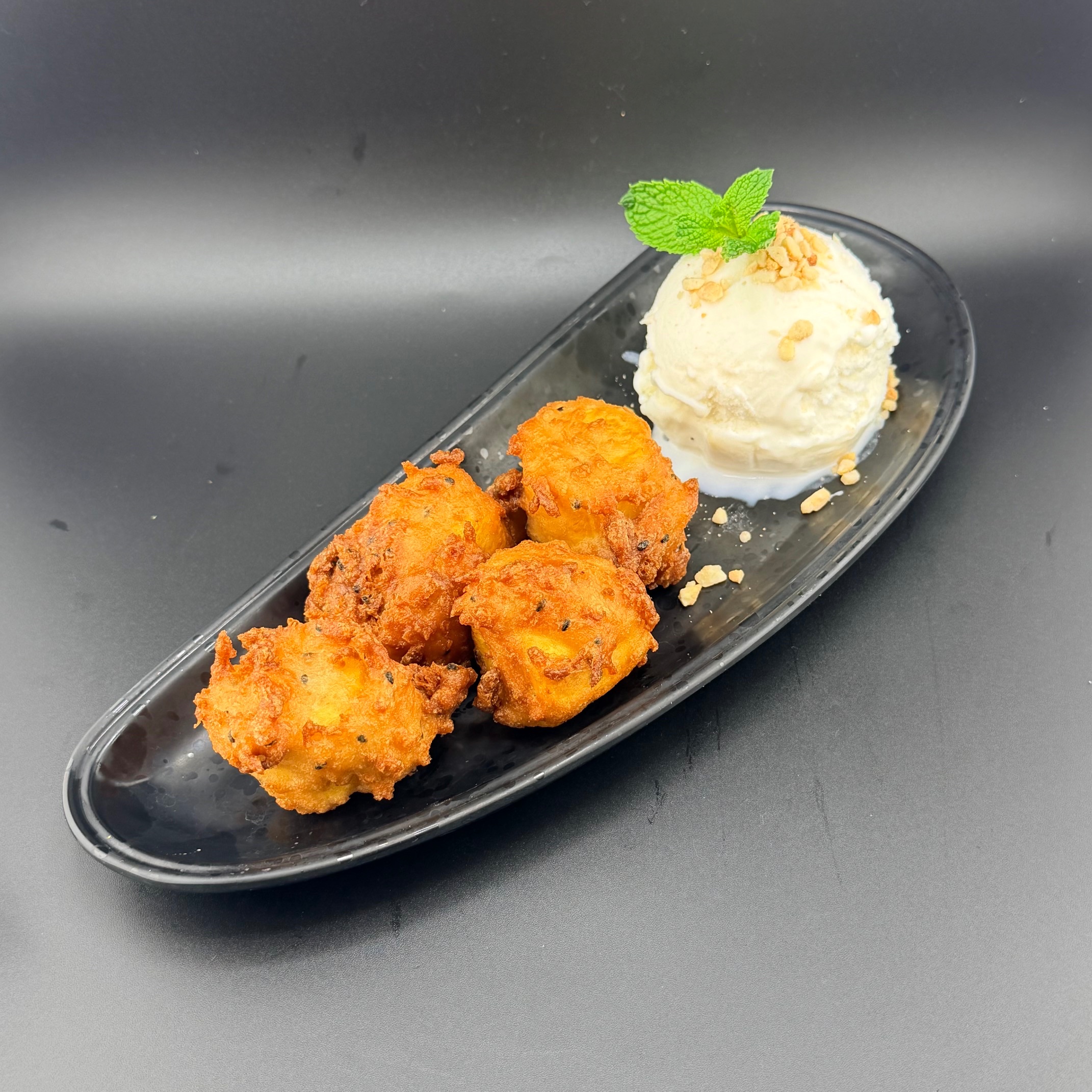 Fried Banana with Ice Cream.