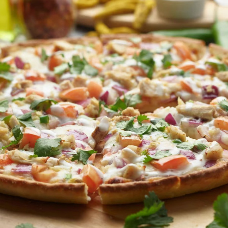 Deep Pan Bombay Garlic Chicken Pizzatwist.