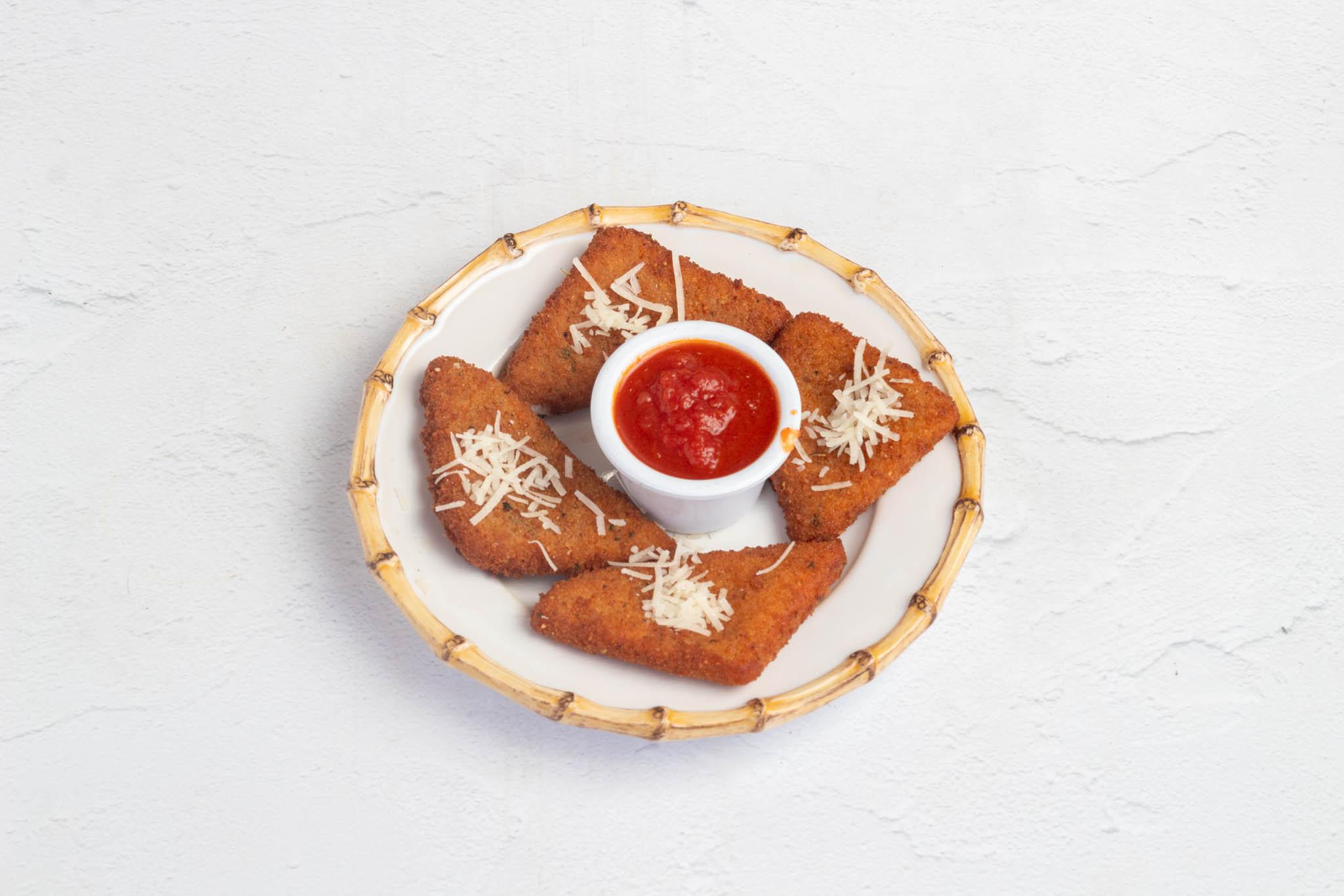 Fried Mozzarella Wedges.