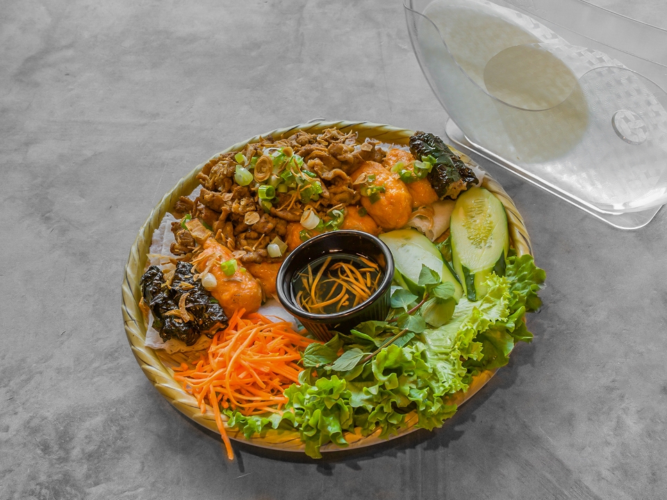 A21 Bánh Hỏi 3 Vị - Three Ways Vietnamese Steamed Woven Rice Vermicelli.
