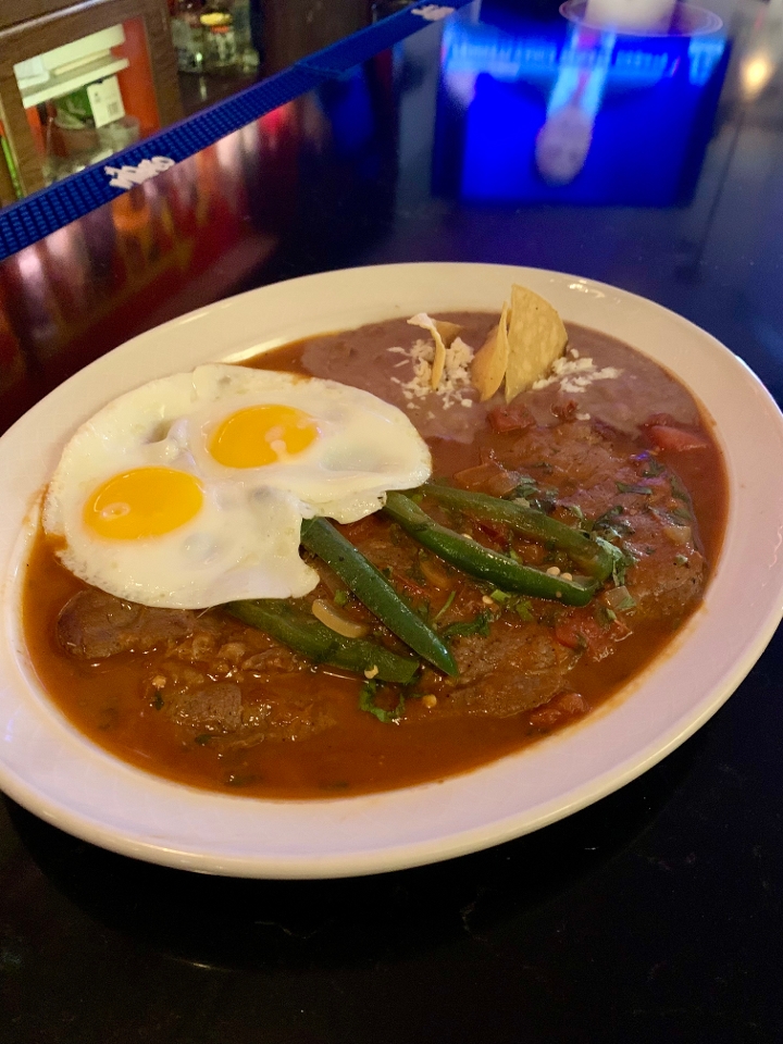 Breakfast Bistec Ranchero.