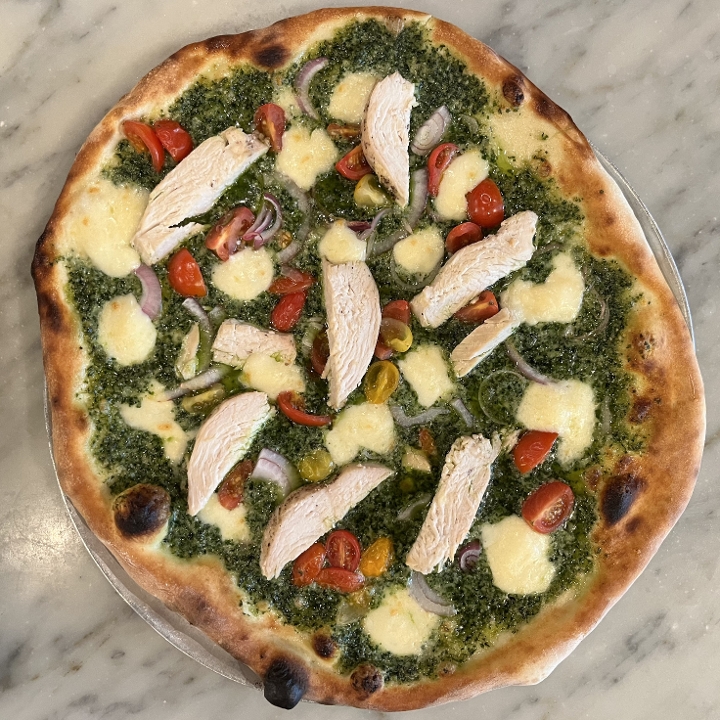 Chicken Pesto Pizze.