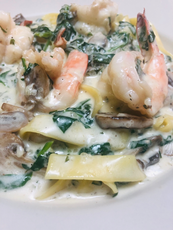 Shrimp Florentine.