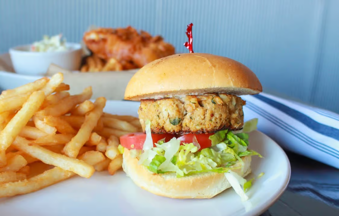 CRAB CAKE SANDWICH.