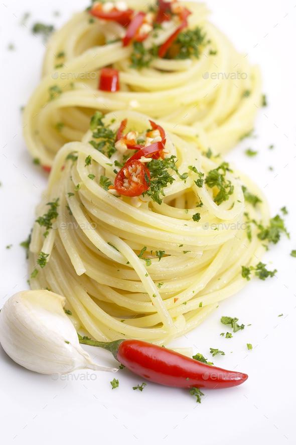 Pasta with Virgin Olive Oil & Fresh Garlic.
