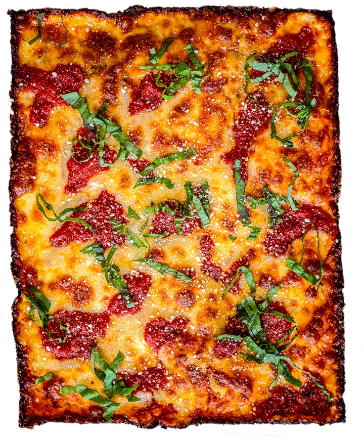 4 SQUARE CHEESE PIZZA.