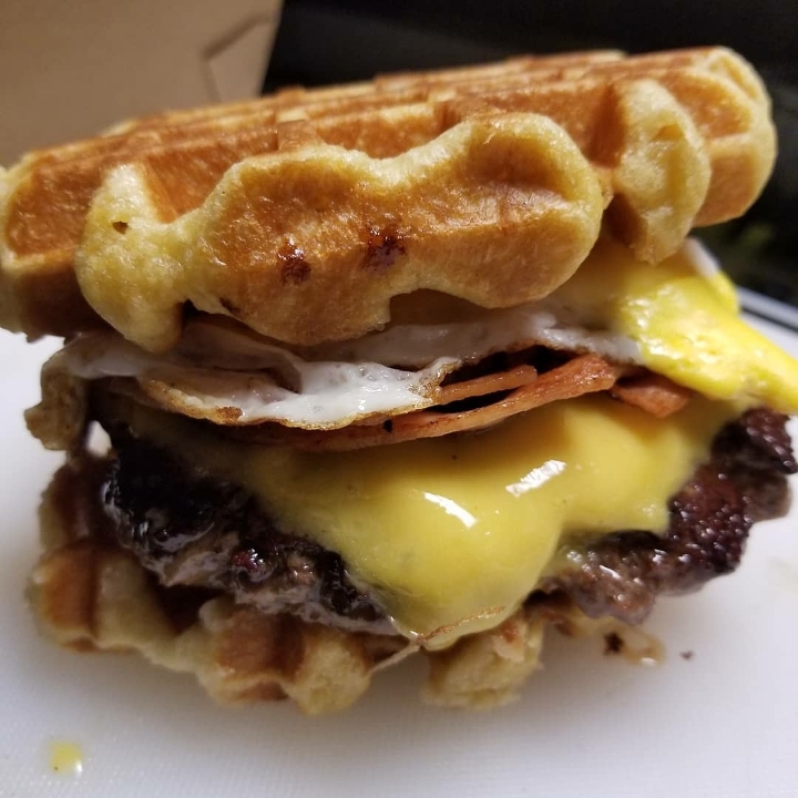 Continental Waffle Burger.