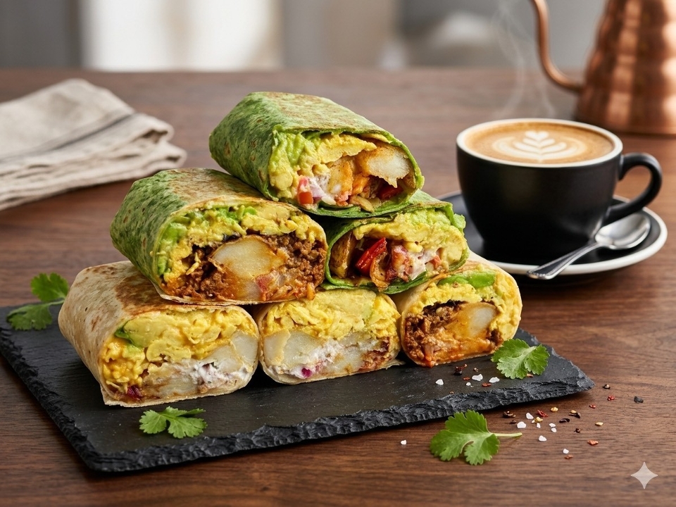 Breakfast Burrito with small coffee.