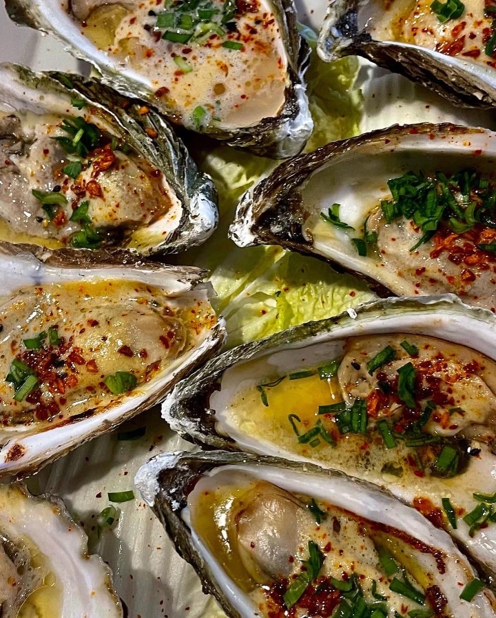 Grilled Oysters ½ Doz..