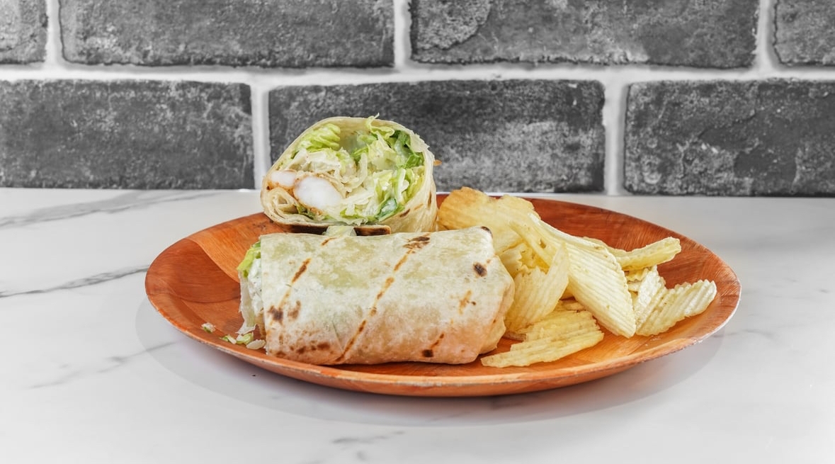 Shrimp Caesar Wrap.