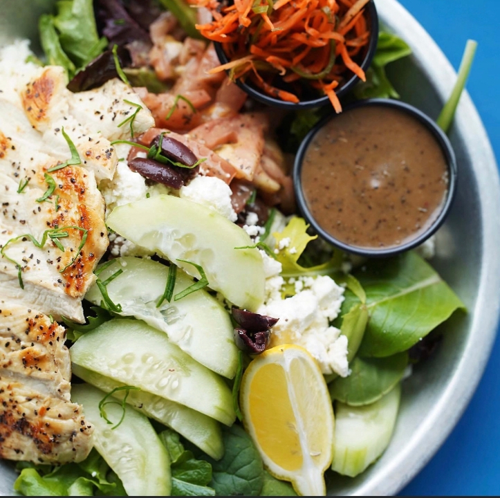 Mediterranean Grilled Chicken Salad.