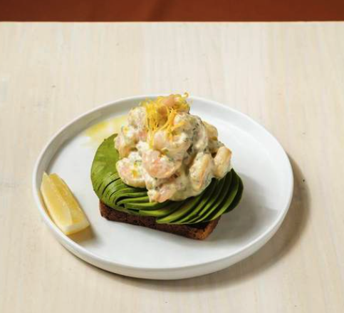 Avocado and Shrimps smorrebrod.