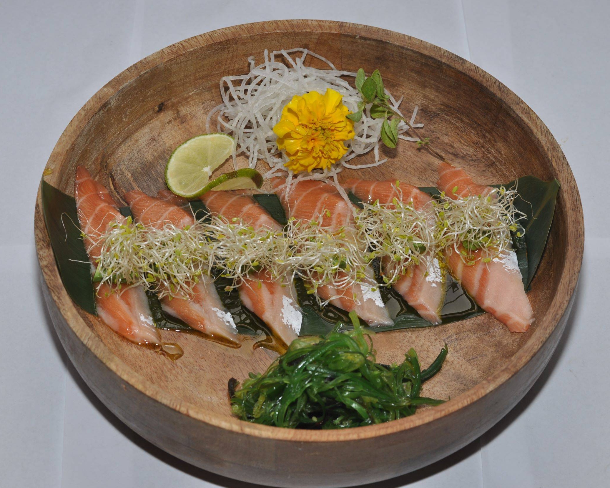 Salmon Carpaccio Sashimi.