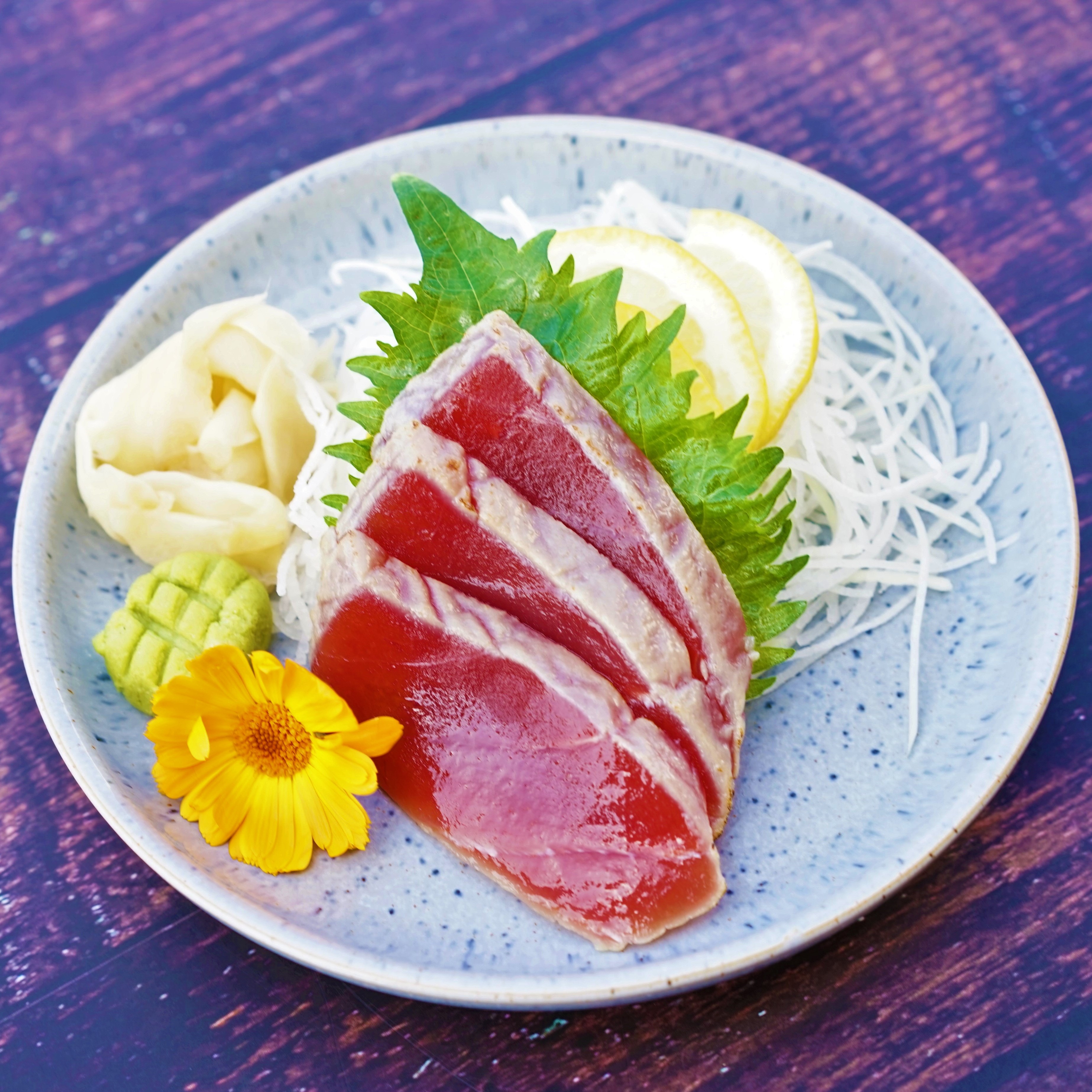 Spicy Garlic Tuna Tataki Sashimi.