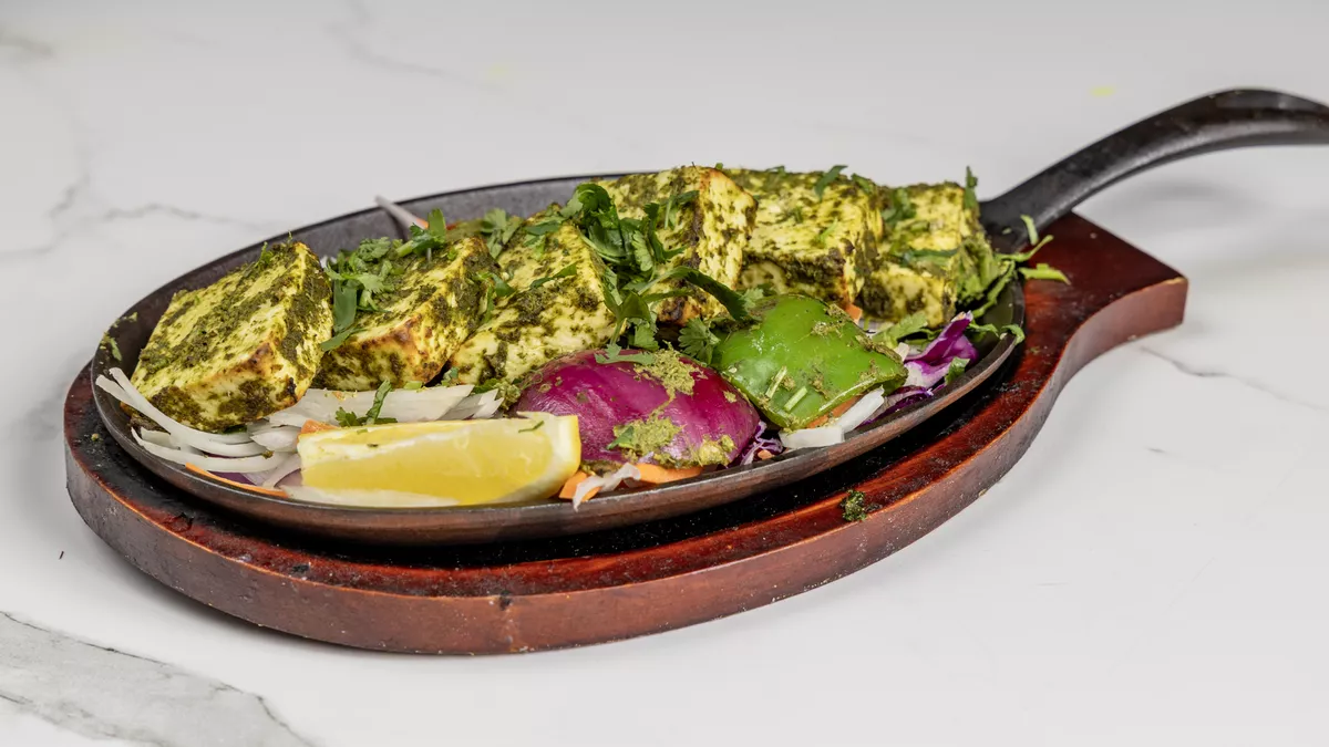 Hariyali Paneer Tikka.