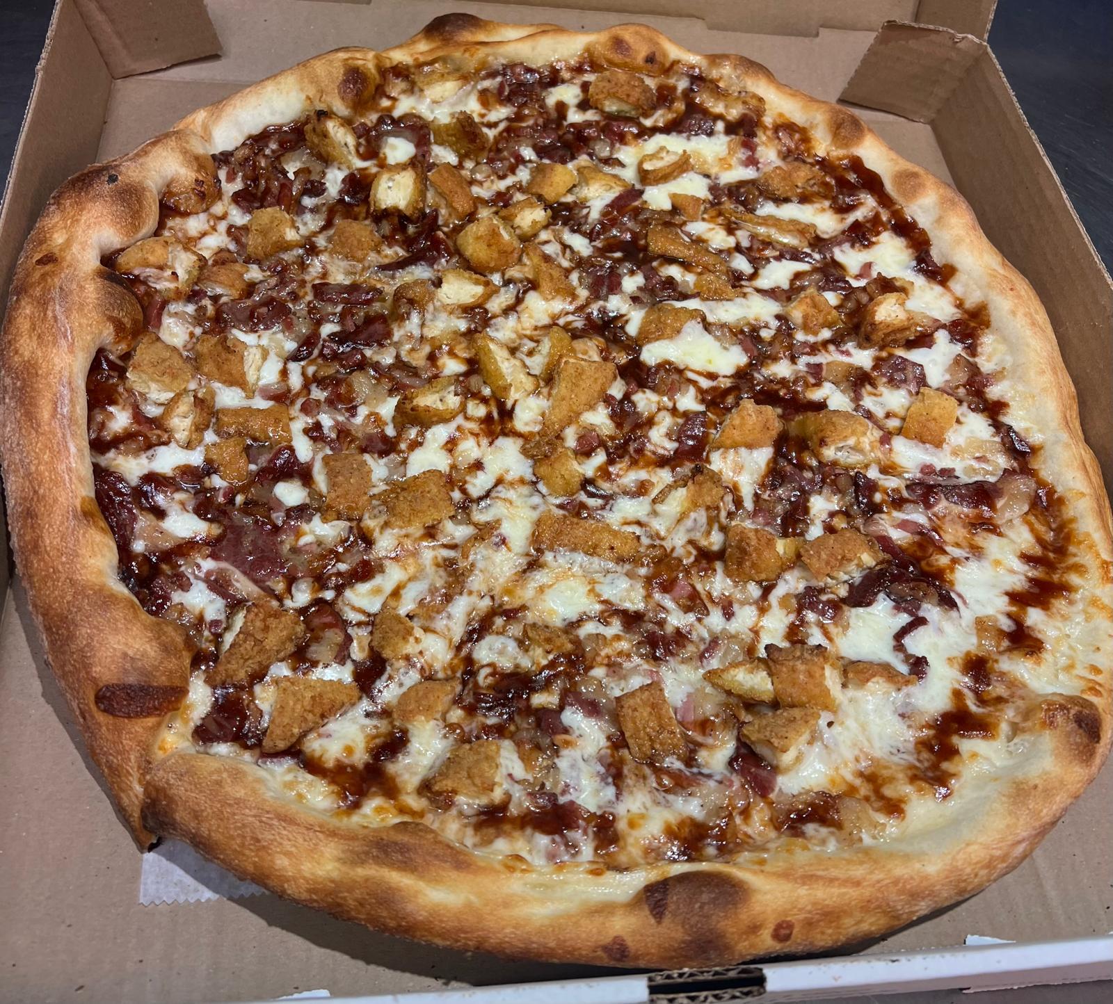 Large 15. BBQ Bacon Chicken Tender Pizza.
