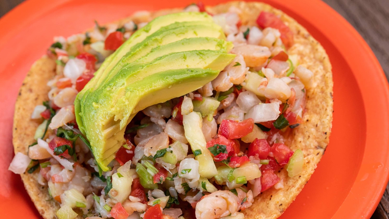 Shrimp Tostada.