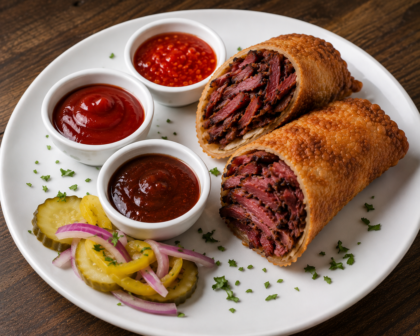 Pastrami Egg Roll.