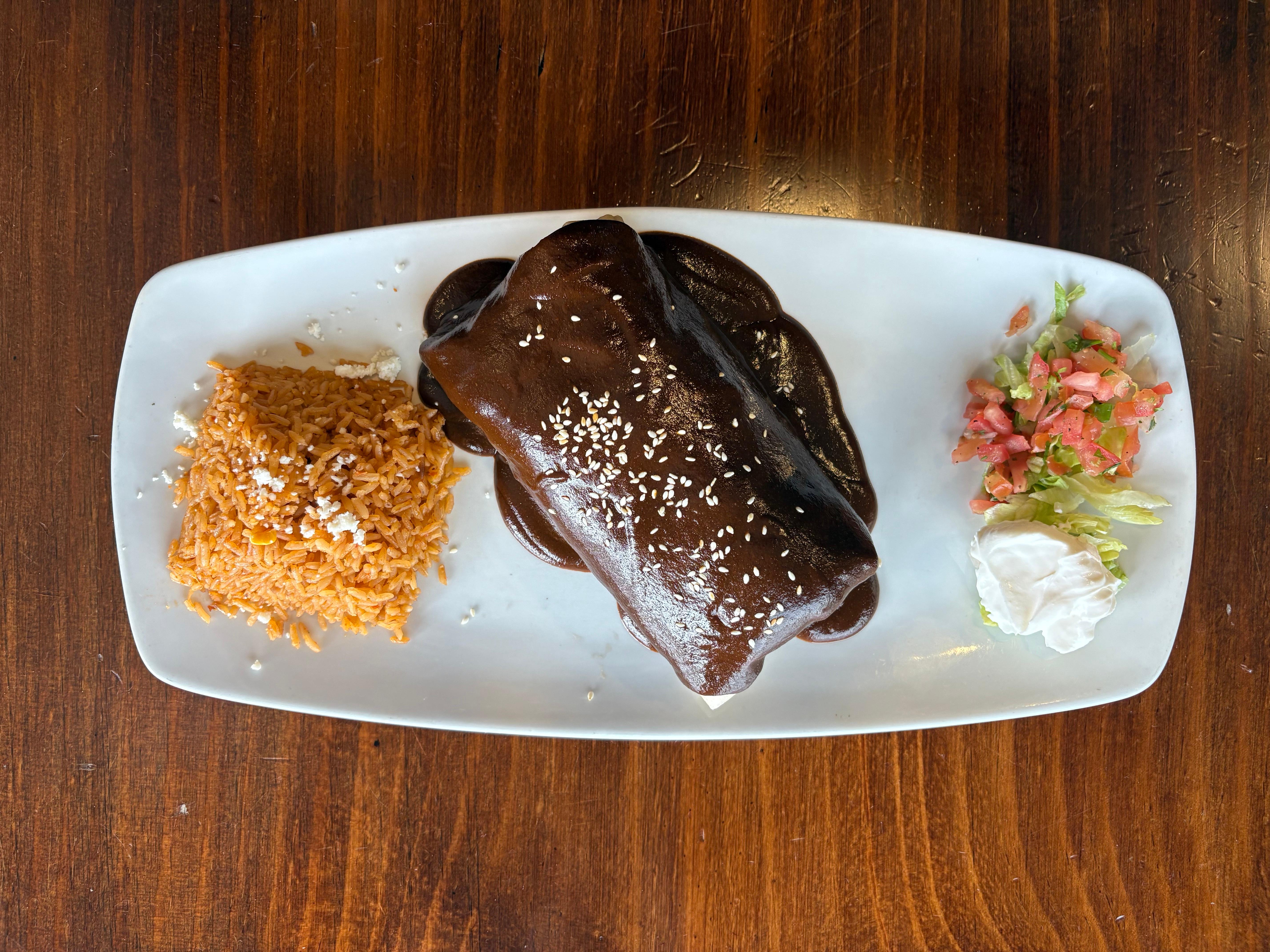 Patricia's Mole Burrito.