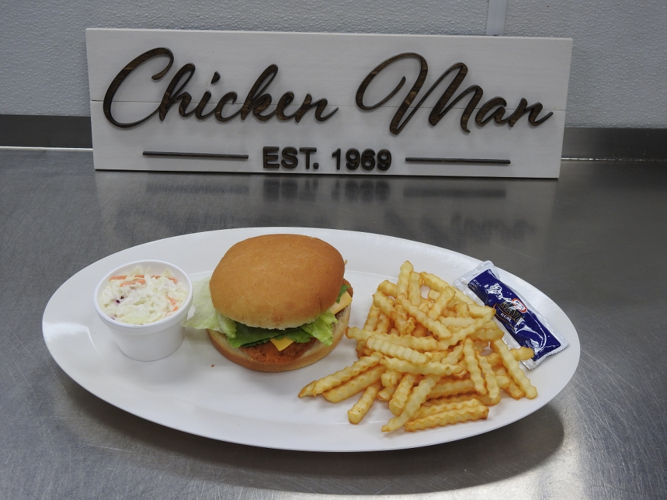 Breaded Chicken Sandwich Only.