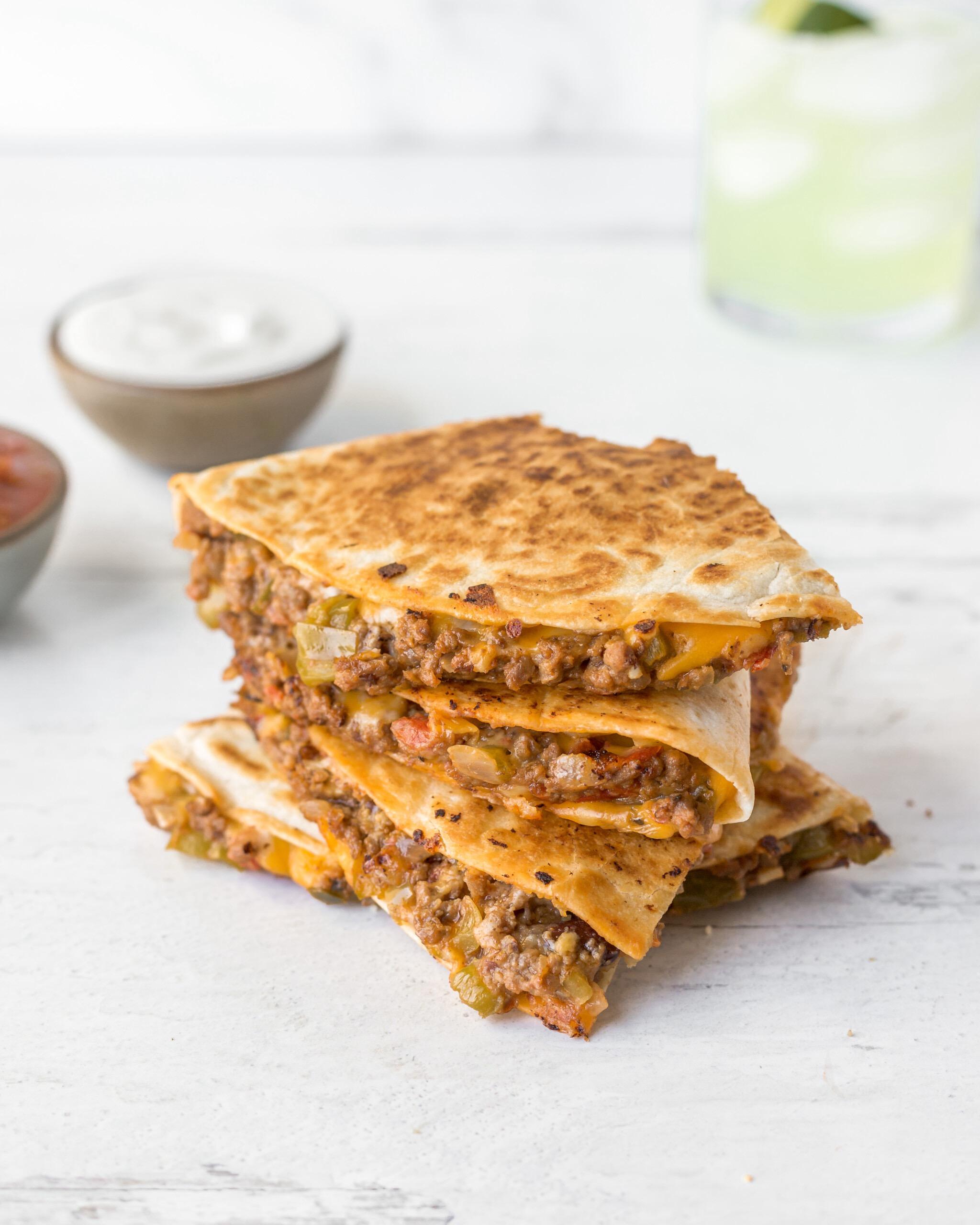 Ala Grnd Beef Quesadilla.