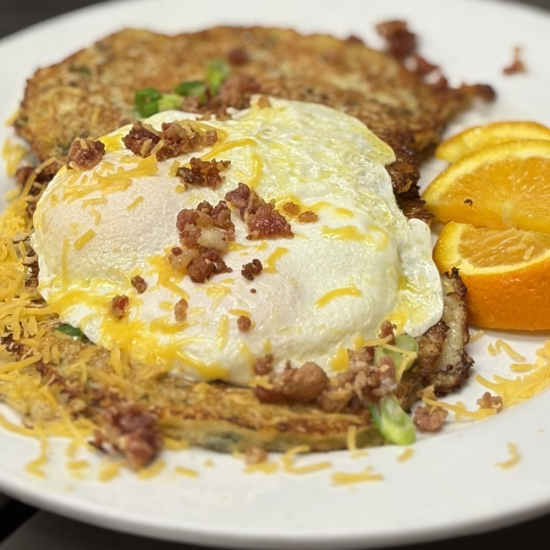 Loaded Potato Pancakes.