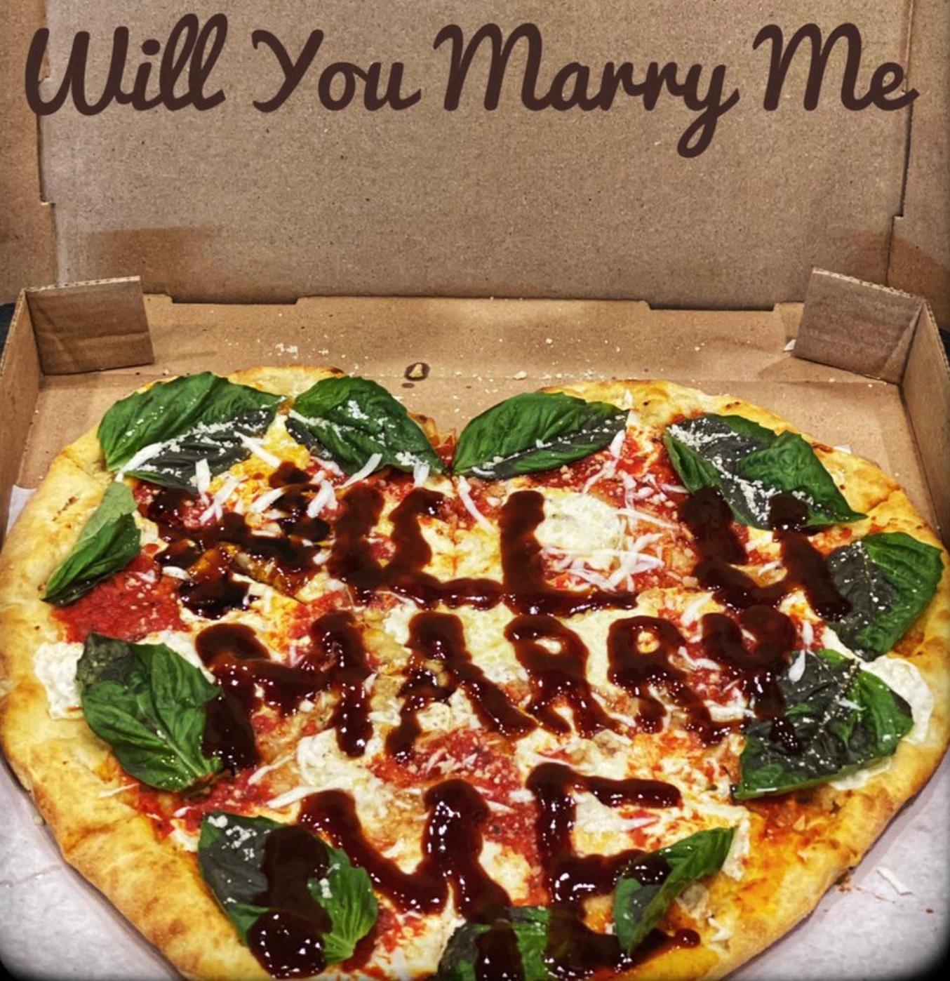 Will You Marry Me Heart Pizza.