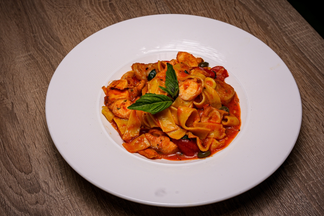 Pappardelle with Seafood.