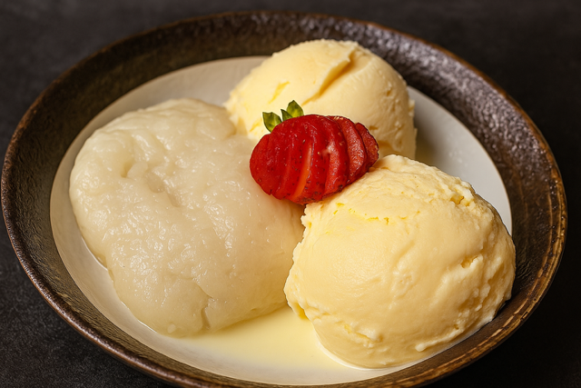 Sweet Sticky Rice with Ice Cream.