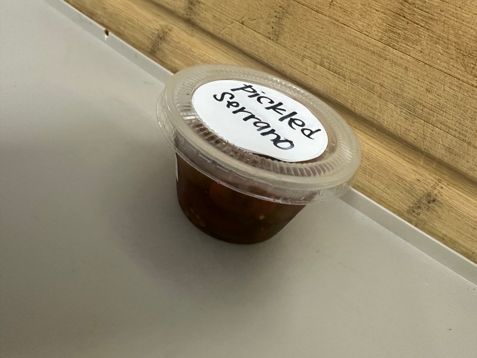 Pickled Serrano Peppers.