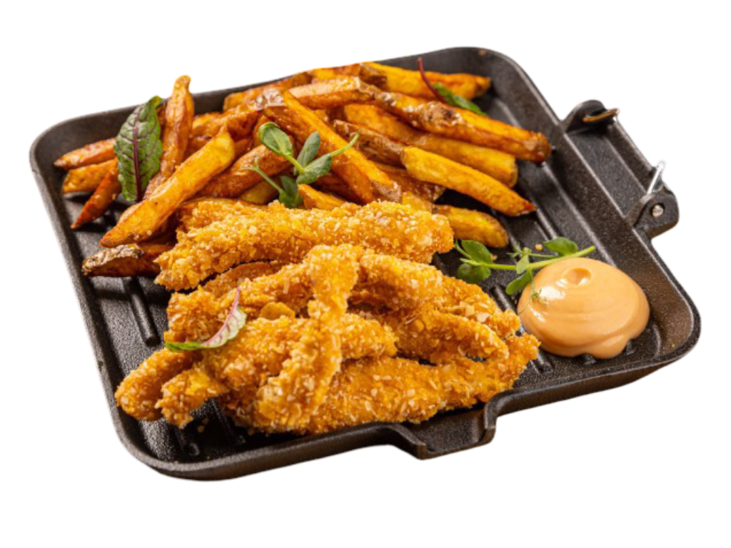 Chicken Tenders w/ Hand-cut Fries.
