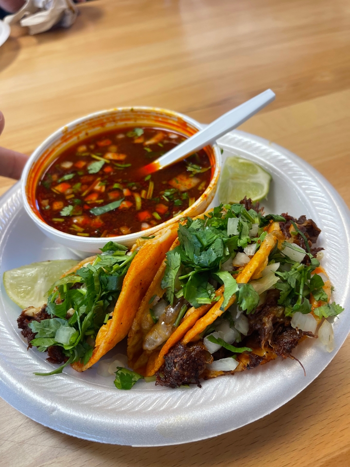 3 Birria Tacos.