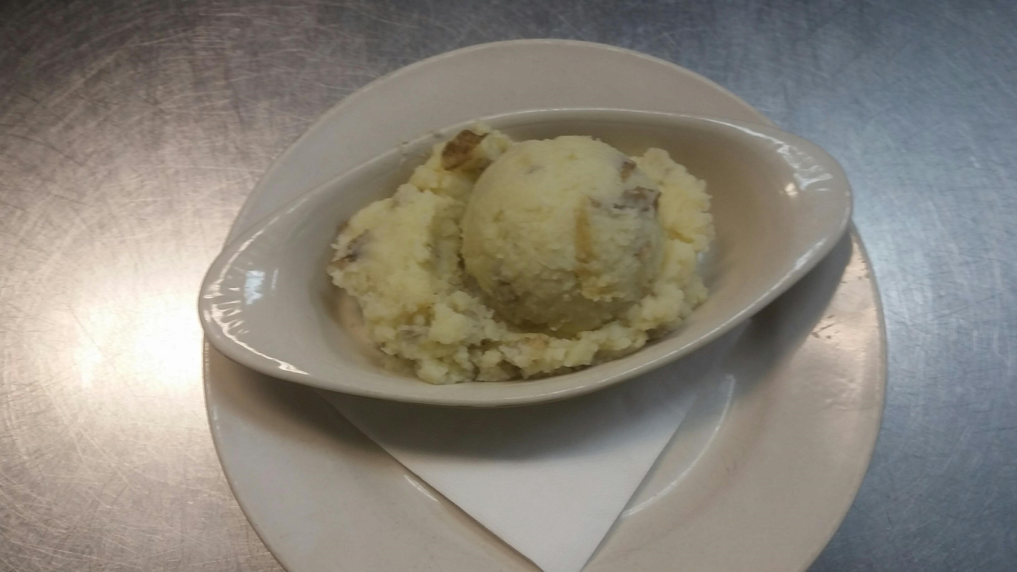 SIDE MASHED REDSKIN POTATOES.