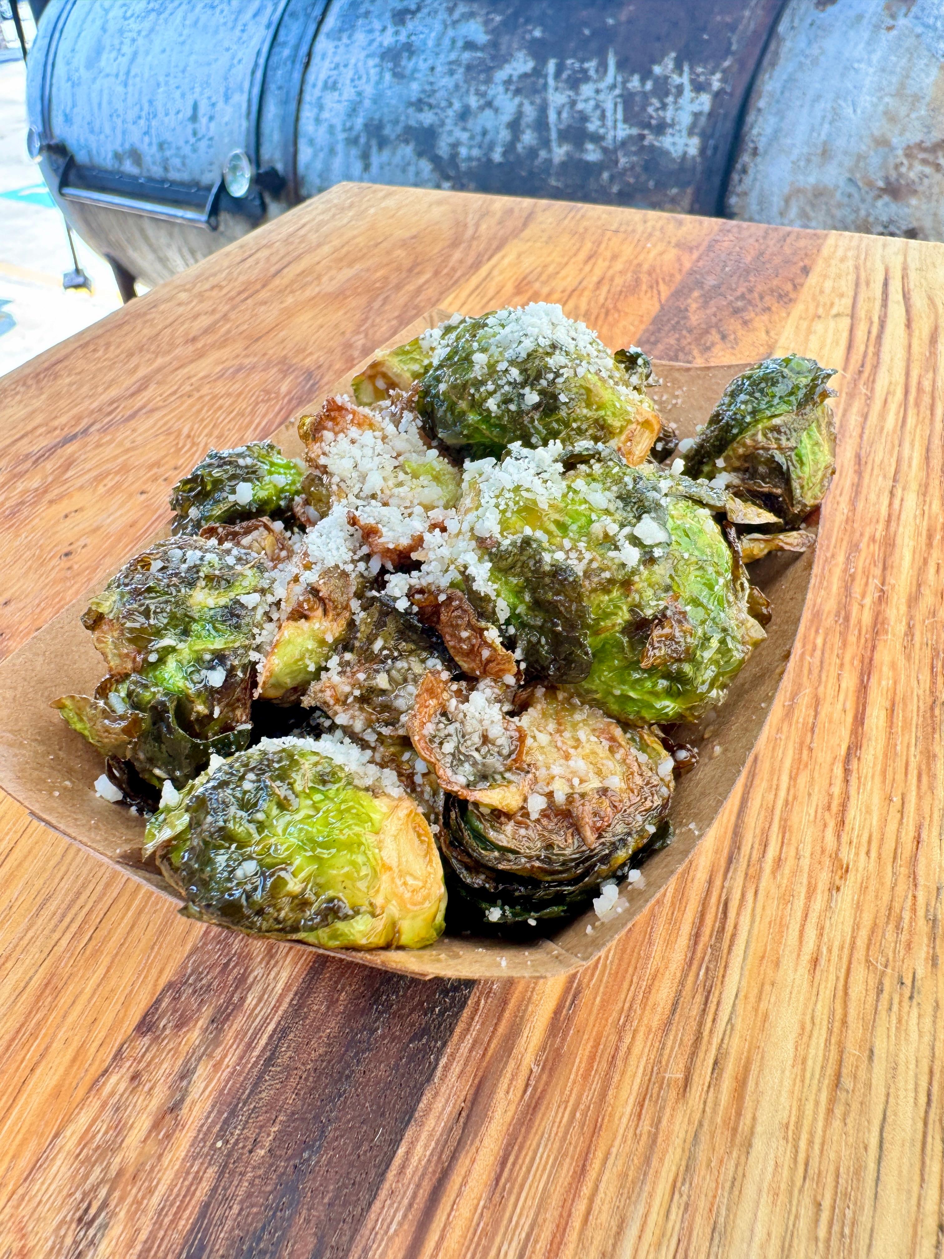 Hot Honey Garlic Brussels.