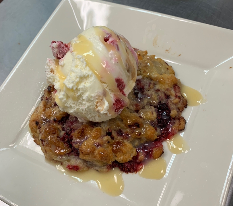 Raspberry White Chocolate Scone with Gelato.
