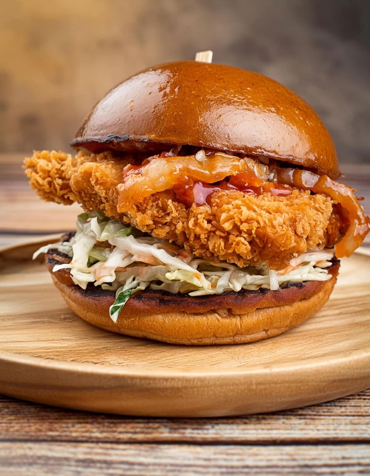 Korean Fried Chicken Burger.