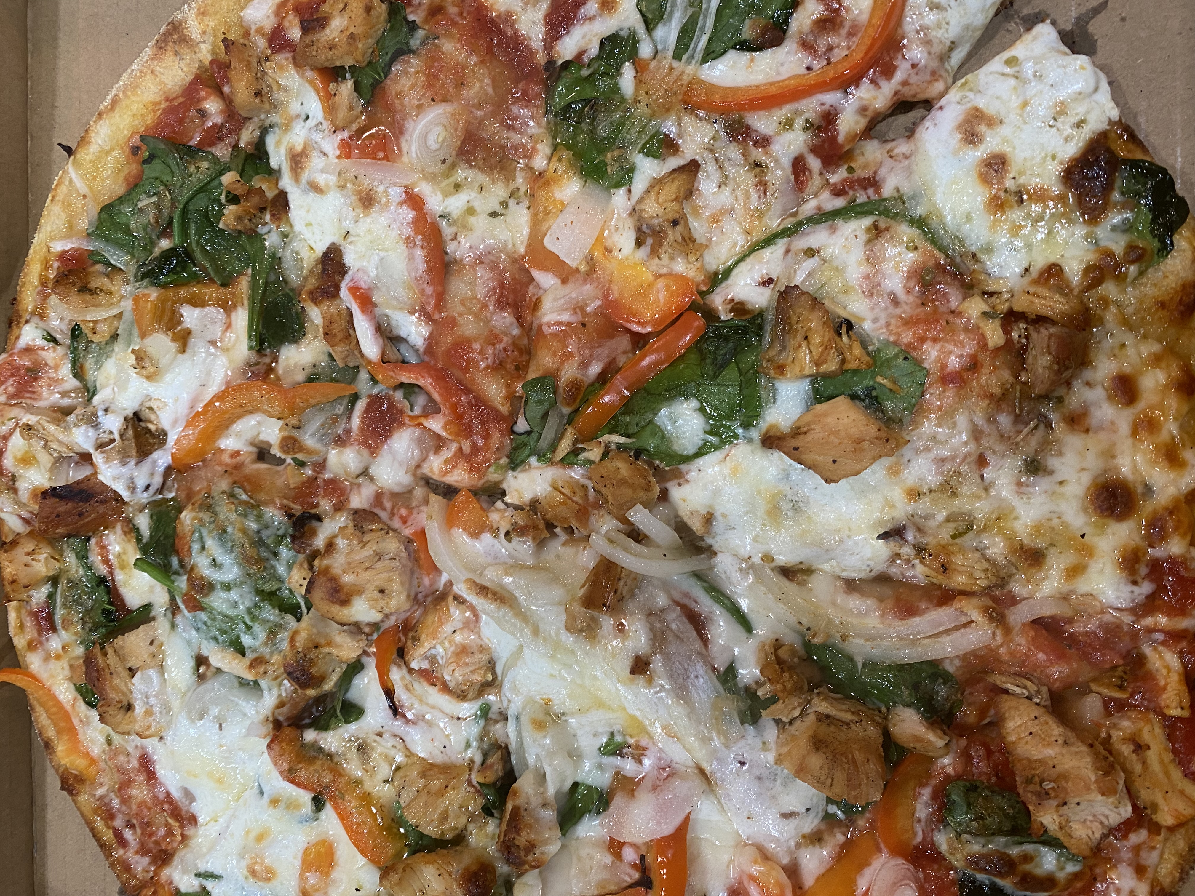 Marinated Chicken Pizza.