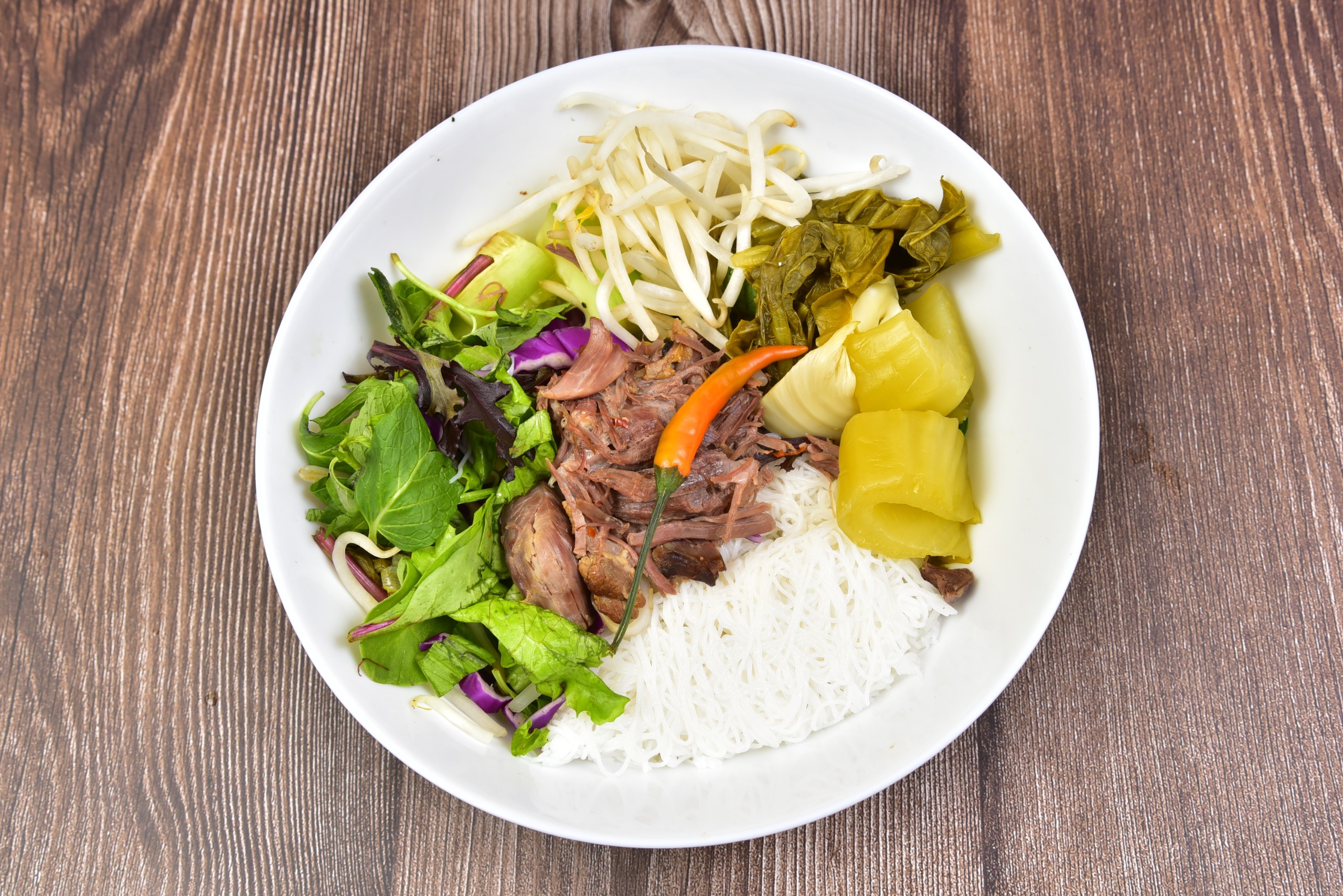 B8. Taste of Huế - Pork & Pork + Shrimp Egg Roll Rice Bowl.