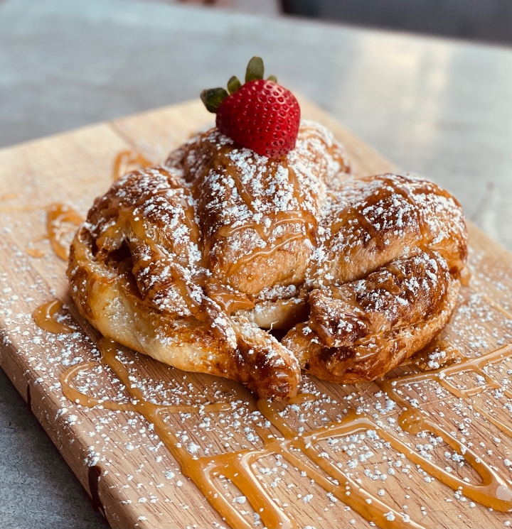 Big Dulce de leche croissant.